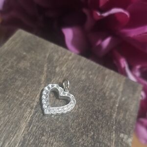 Free W $30+ Purchase Silver Crystal Heart Pendant